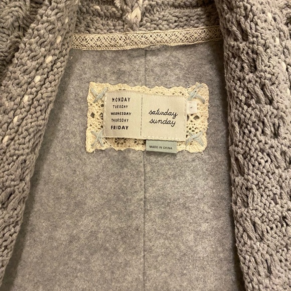 ANTHROPOLOGIE CARDIGAN WITH KNIT FRONT - Picture 3 of 3